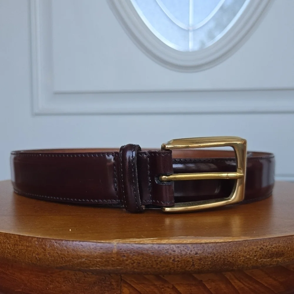 Johnston & Murphy European Tanned Cowhide Belt